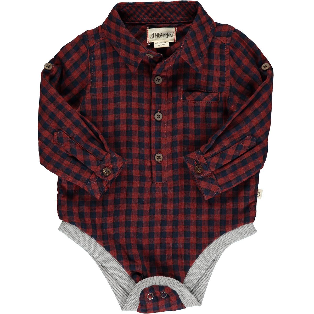 Jasper Woven Onesie Brown/Black/Red Plaid