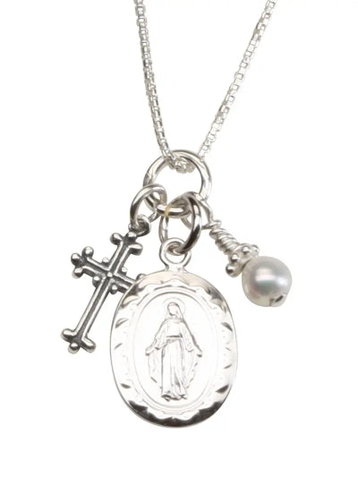 first communion miraculous medal necklace