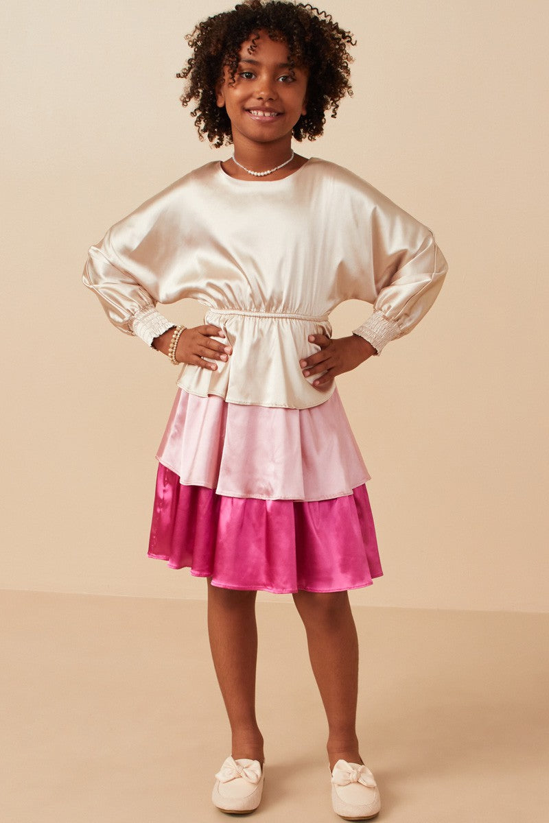 serena pink and ivory ruffle dress SugarNSpice Children's and Tween