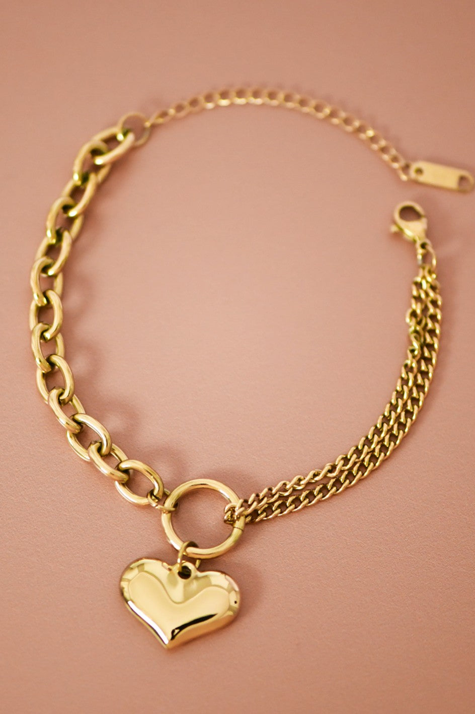 heart gold bracelet