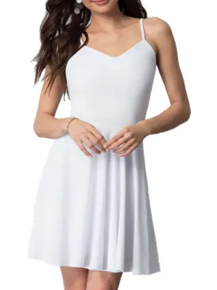 white strappy back dress