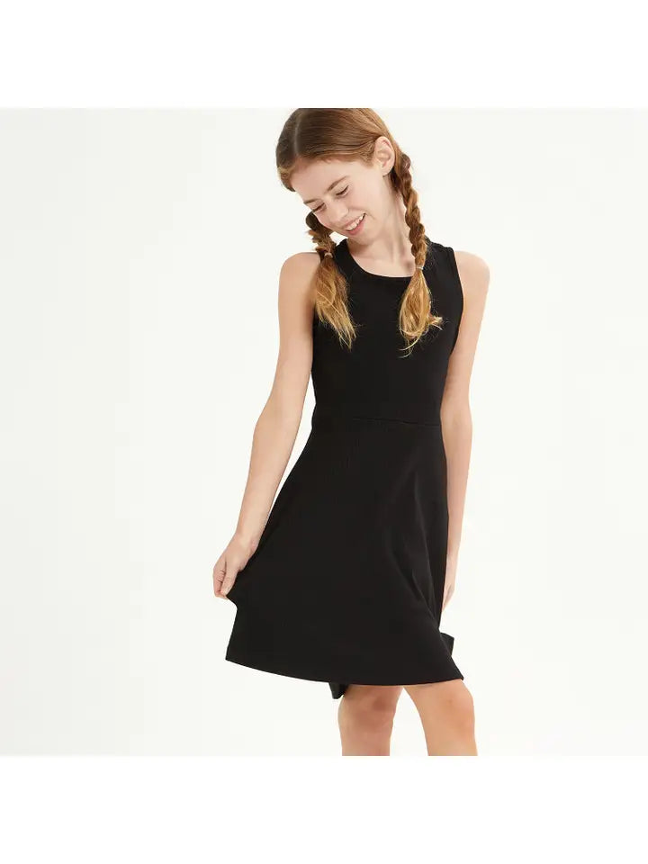 Black Sleeveless Fit and Flare Dress