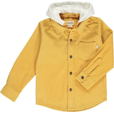 yellow erin hooded cord woven shirt