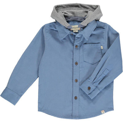 pale blue erin hooded cord woven shirt