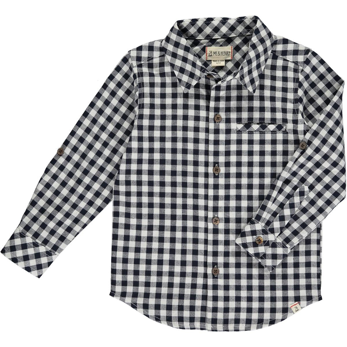 black/white plaid atwood plaid woven shirt