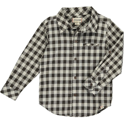 brown/cream atwood plaid woven shirt