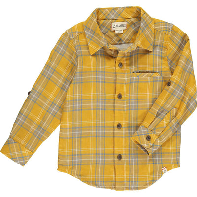 gold/gray atwood plaid woven shirt