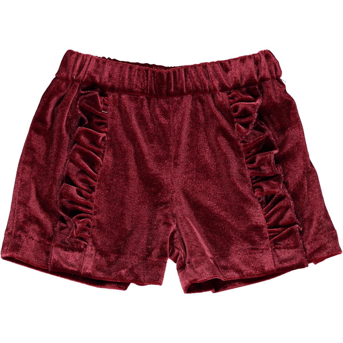paisley maroon velvet shorts