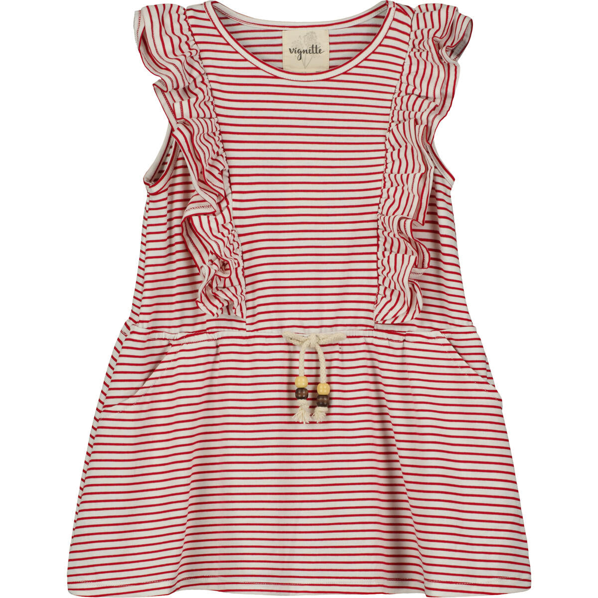 jo ivory/red stripe dress