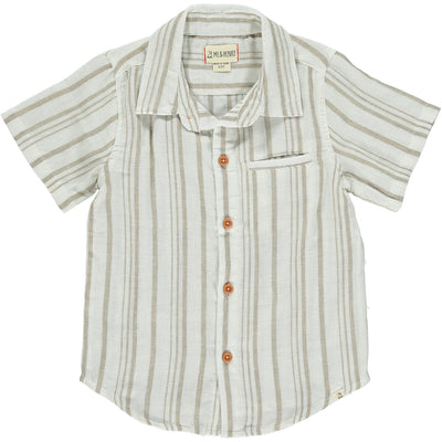 newport cream/beige striped woven shirt