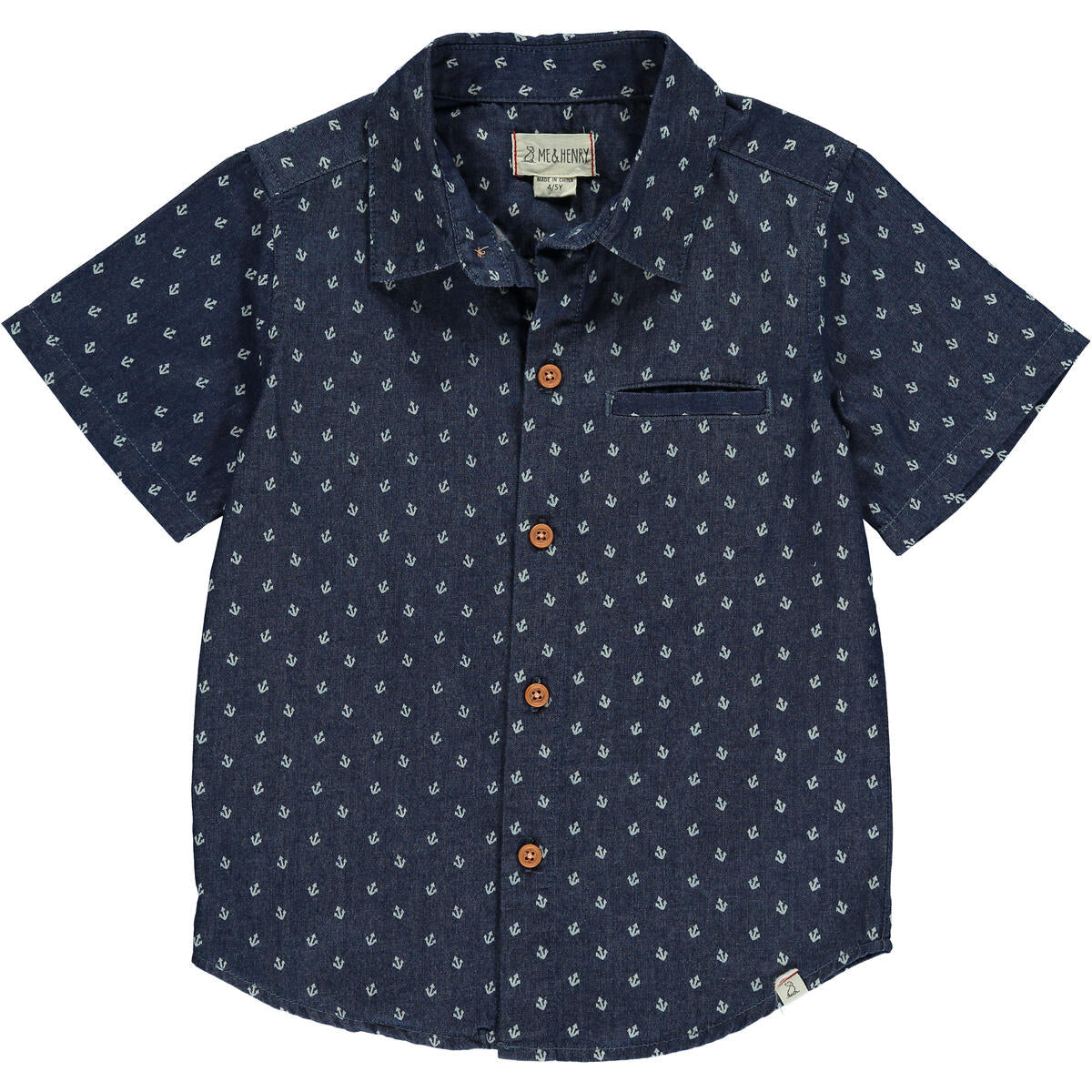 maui chambray anchor print woven shirt