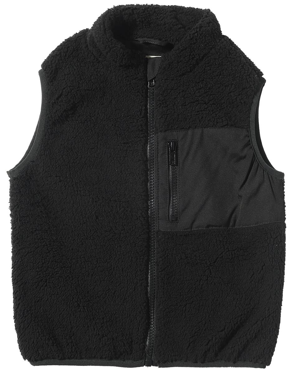 gilt black sherpa vest