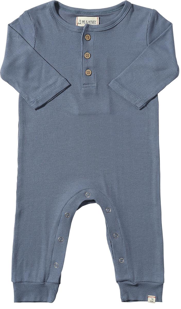 mason blue ribbed romper