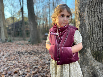 parker cranberry velvet vest