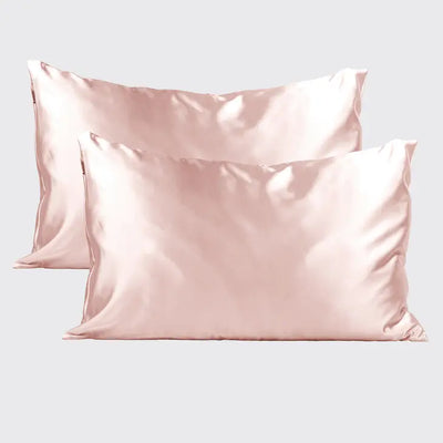 holiday satin pillowcases 2 pc set blush