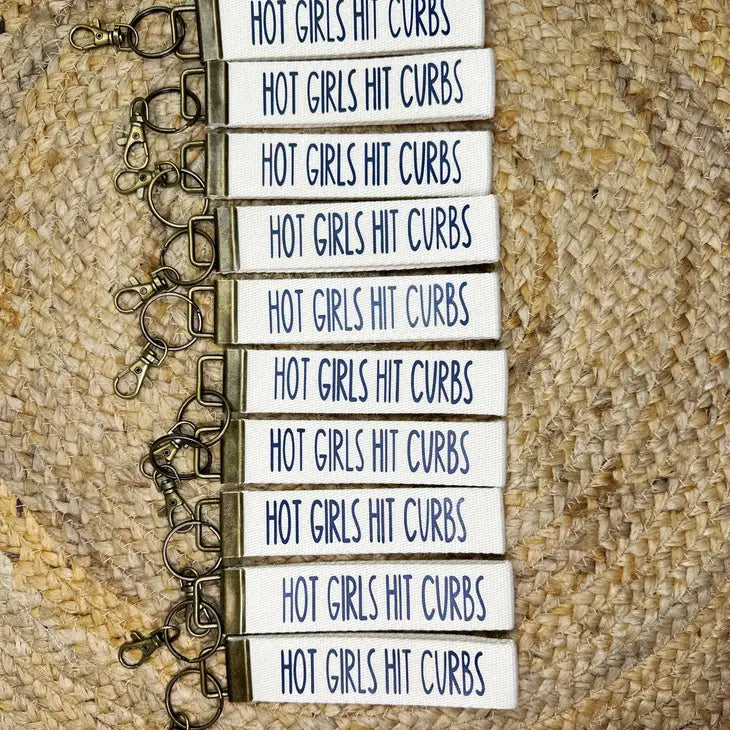 hot girls hit curbs wristlet keychain