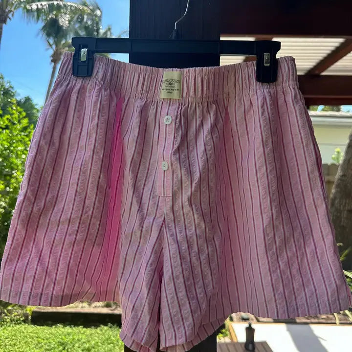 sunkissed coconut everyday boxer short - pink halo stripes