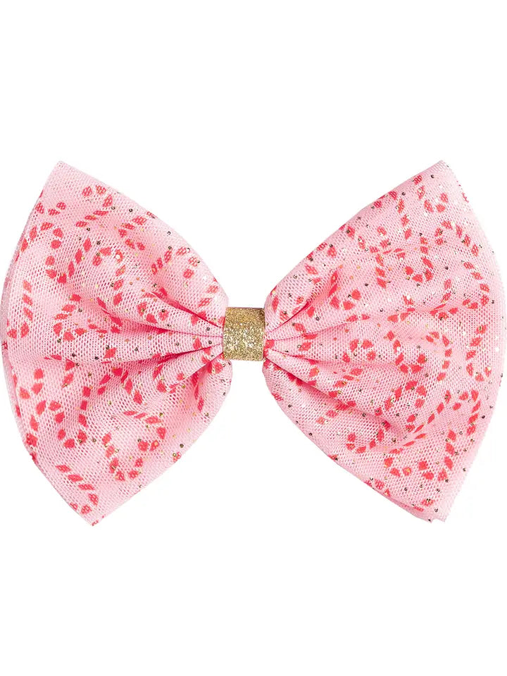 candy cane Christmas bow clip