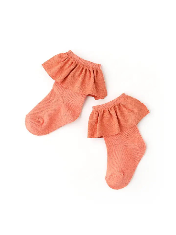 gigi and max peach ruffle socks