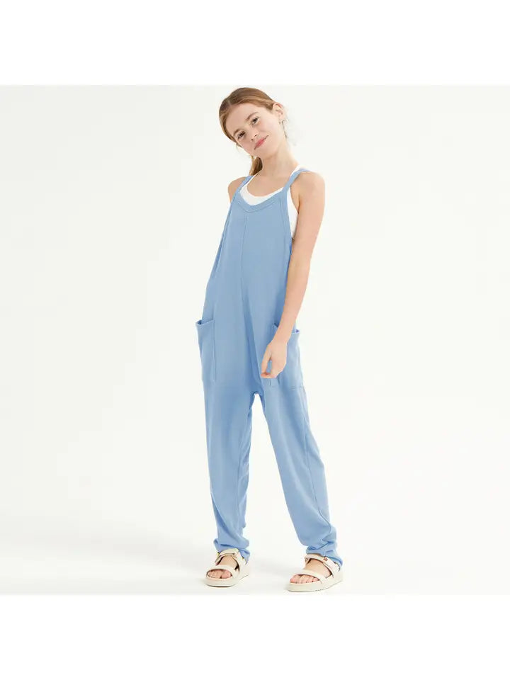 blue jumpsuit/overall
