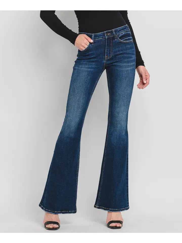 mid rise triumphant super flare jeans