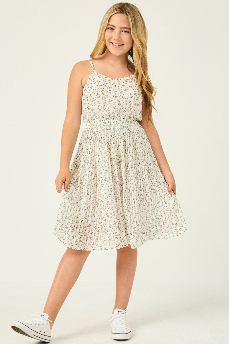 off white girls pleated skirt floral dress