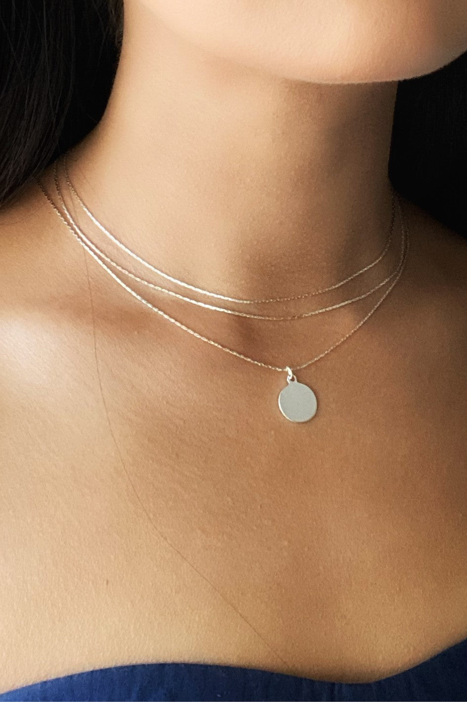 delicate disc necklace