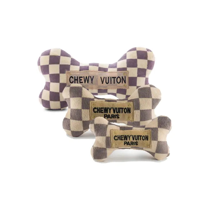 checker chewy vuiton bone toy