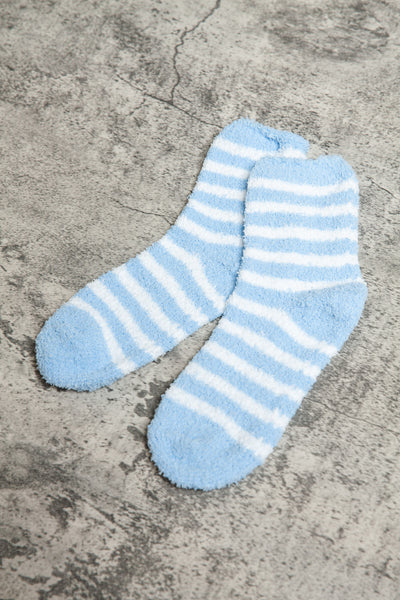 warm fleece stripe fuzzy socks