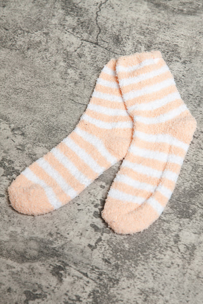 warm fleece stripe fuzzy socks