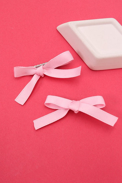 satin bow hair slide set