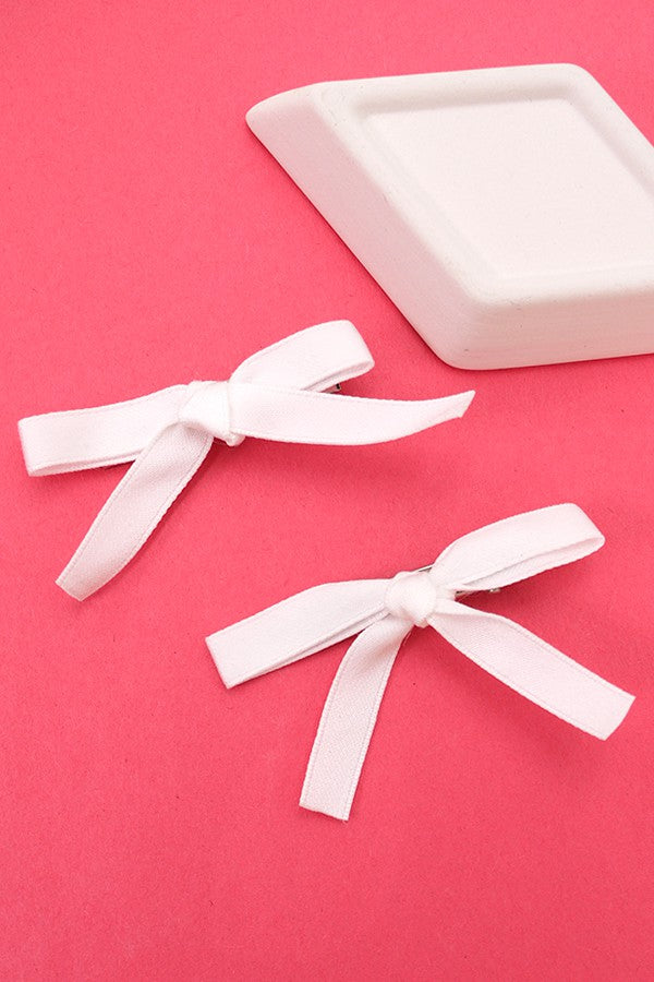 satin bow hair slide set