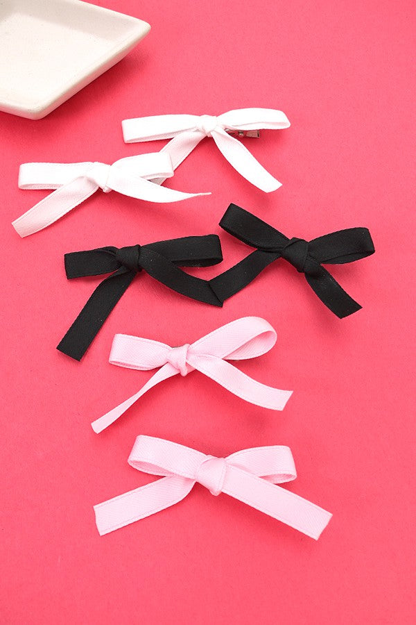 satin bow hair slide set