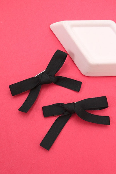 satin bow hair slide set