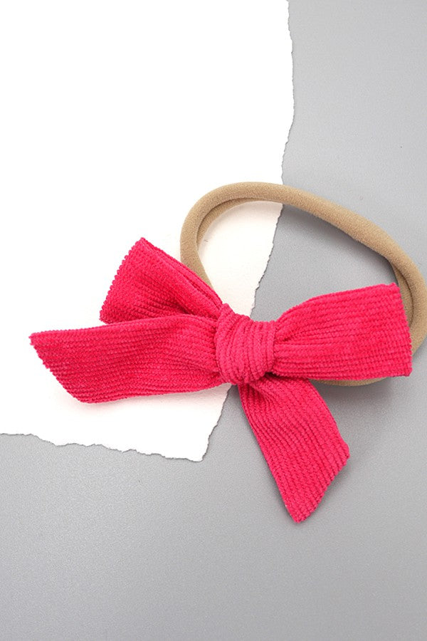 corduroy bow hair ties