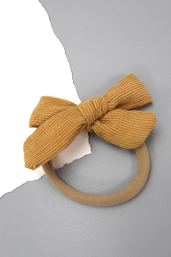 corduroy bow hair ties