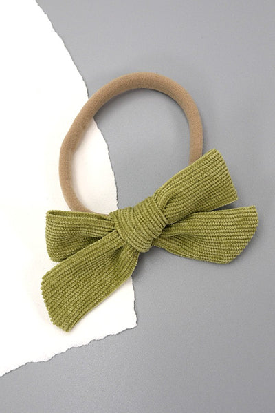 corduroy bow hair ties