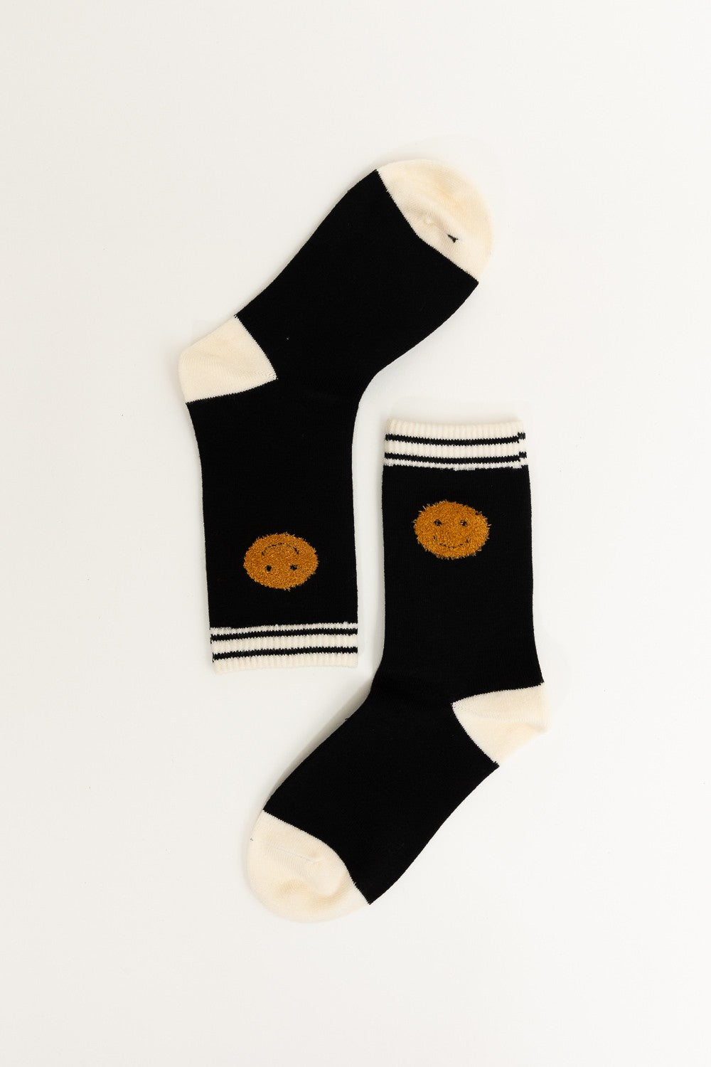 embroidered happy face socks