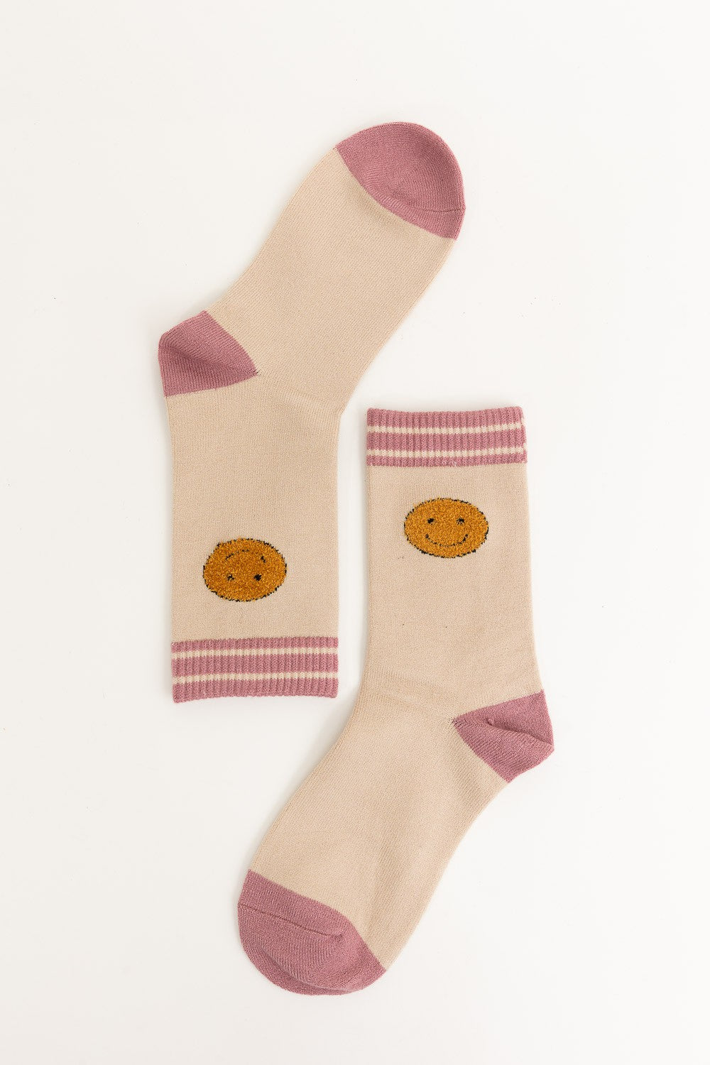 embroidered happy face socks