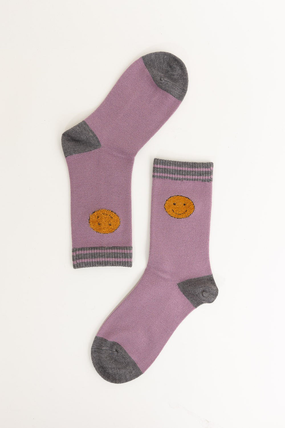 embroidered happy face socks