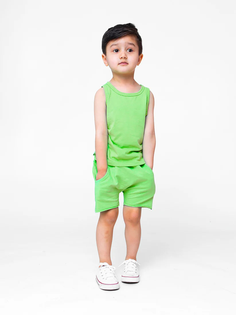 little bipsy elevated tank top electric green
