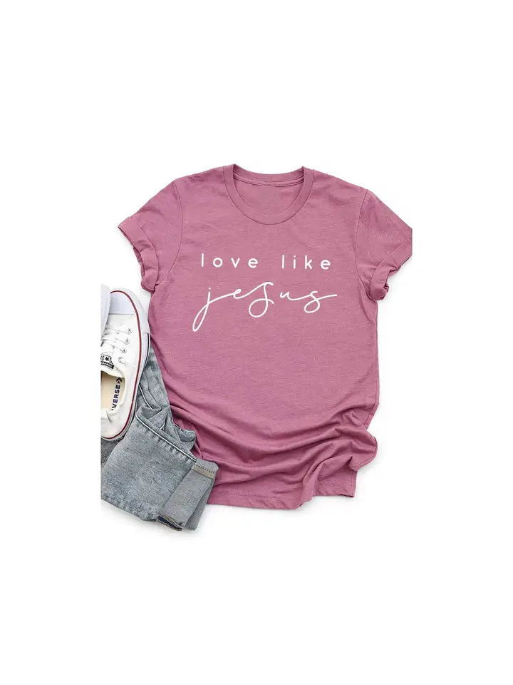 love like jesus plum tee