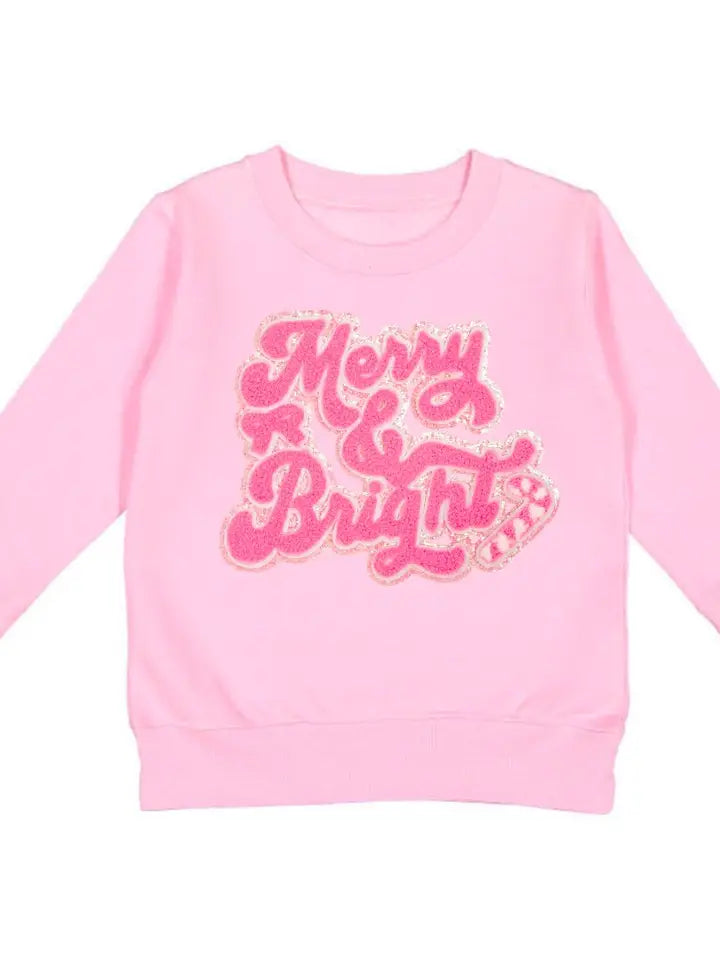 merry and bright patch Christmas sweatshirt