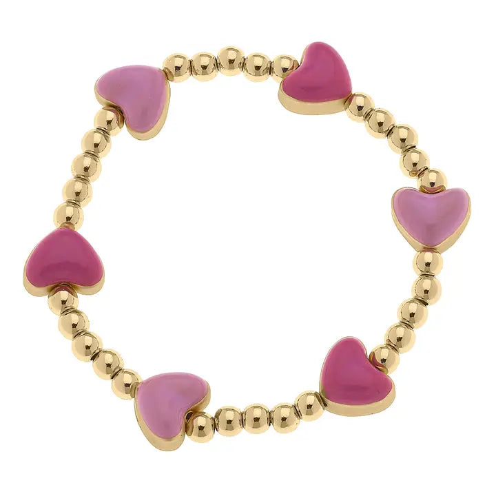 girls maggie beaded heart bracelet