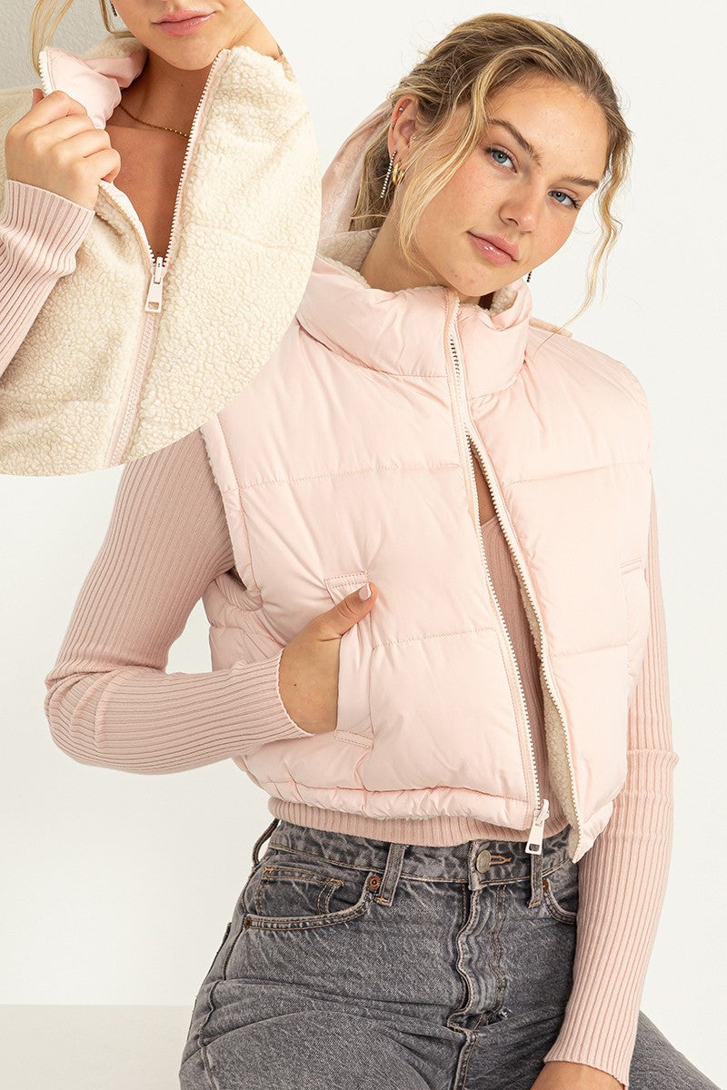 dusty pink style freak reversible vest