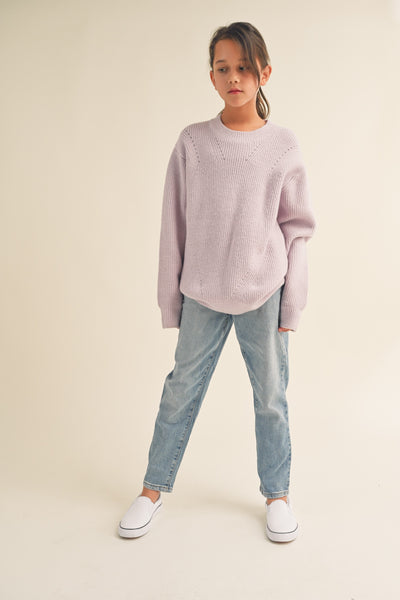 lavender long line sweater
