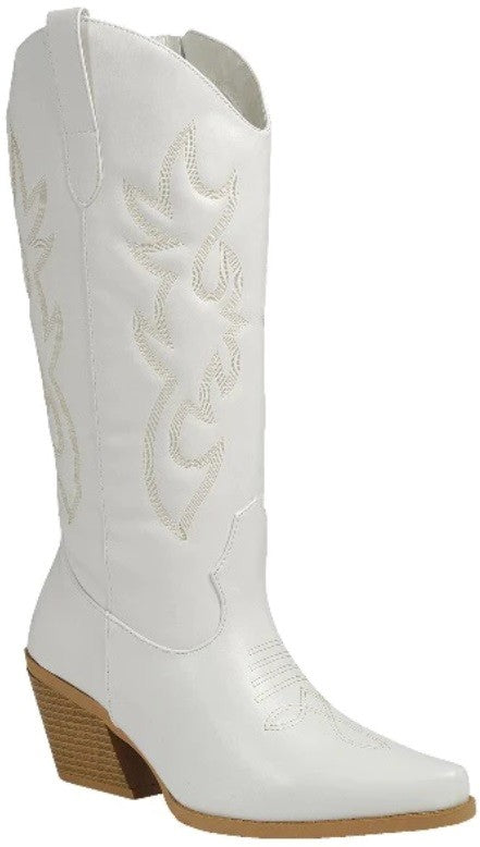 kids white western boot