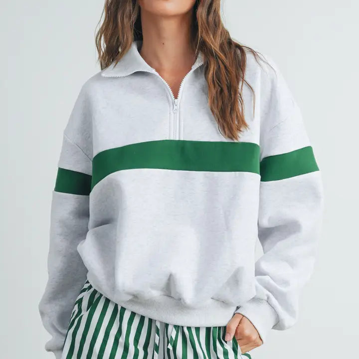 gray/green two toned sweatshirt