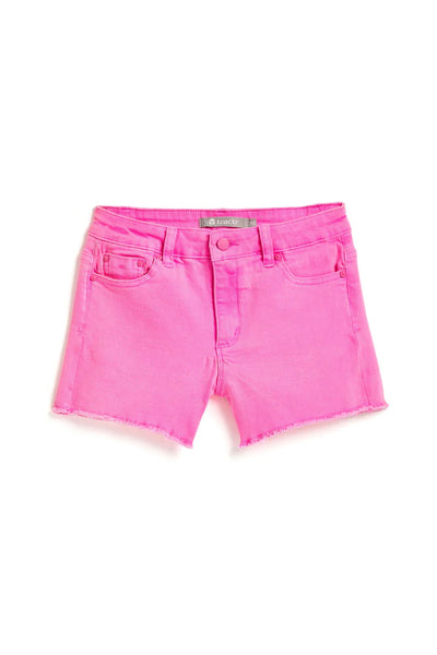 tractr girls brittany neon color fray hem shorts