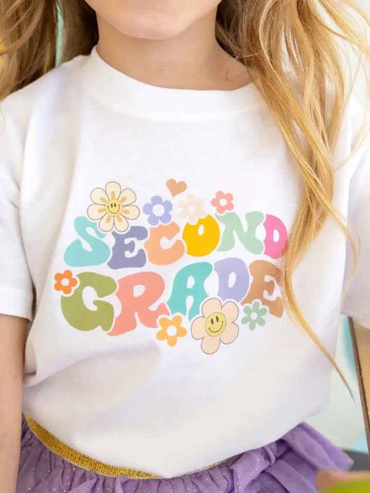 second grade retro short sleeve tee